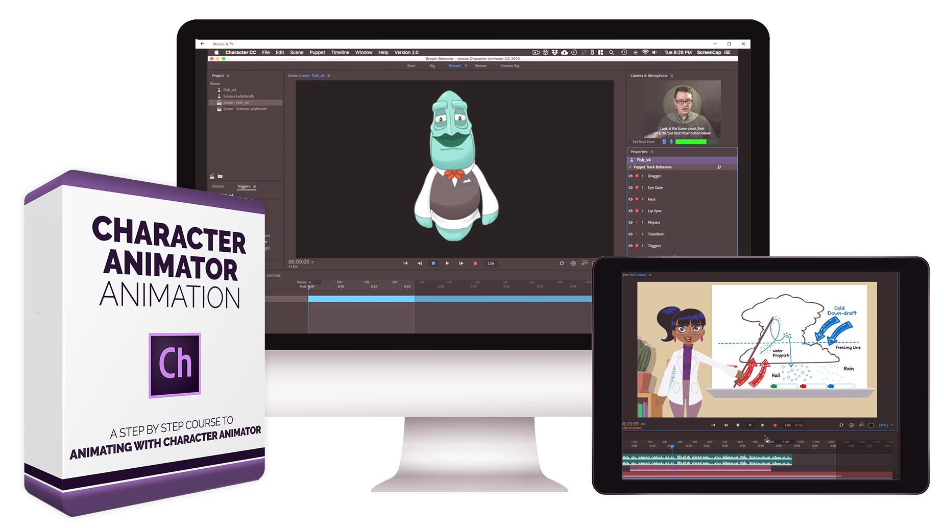 Character Animator. Adobe character Animator. Blue Shuttle Animators’ Lab – the layered animation course. Animate animation Dastur interfeysi.